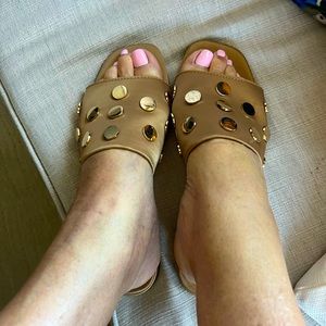 Gold slides from Anthropologie